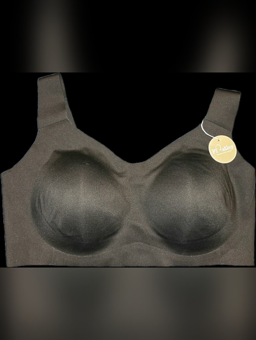 NWT Floatley Full Coverage Seamless Wireless Bra Black Size XL++ Adjustable